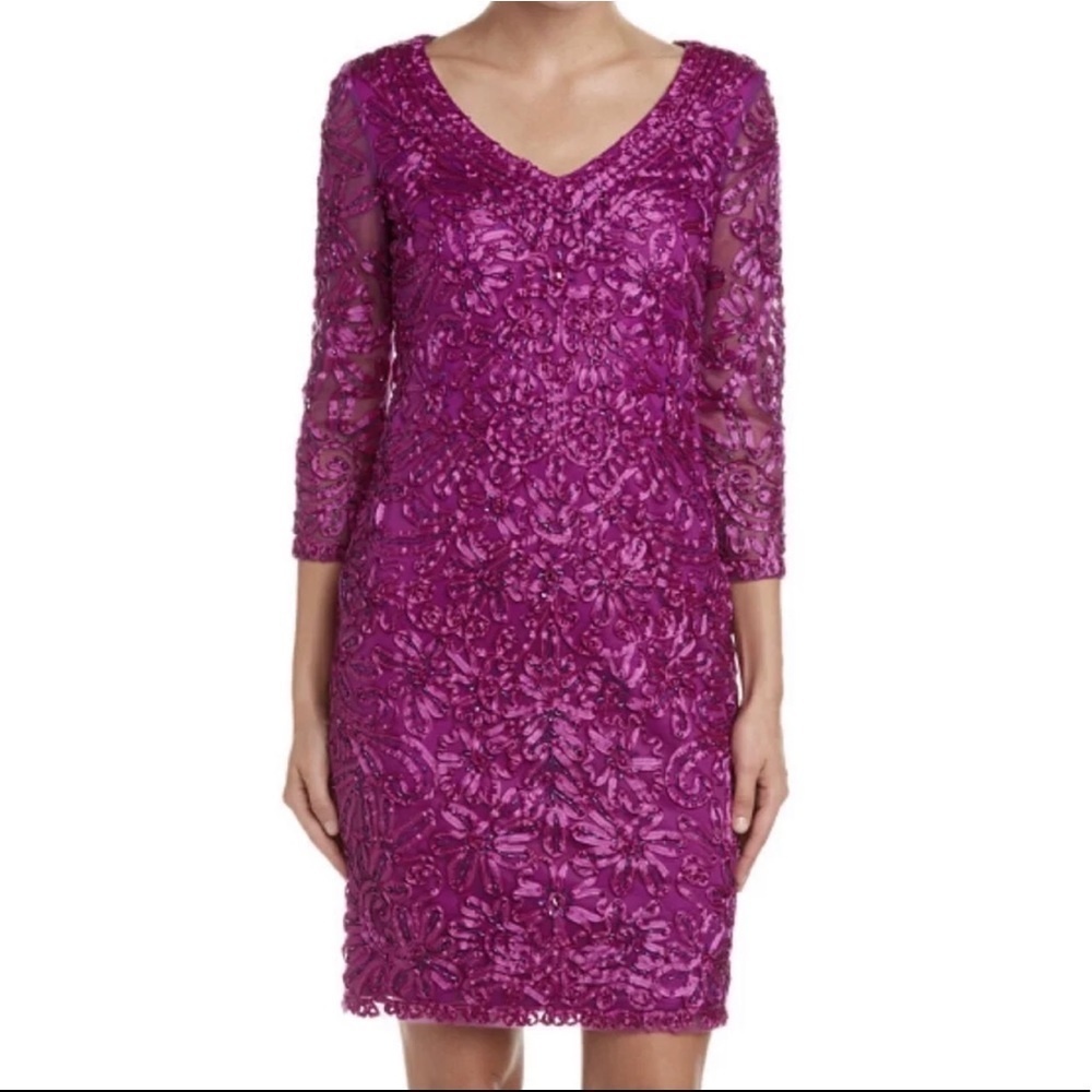 SUE WONG magenta dress  0